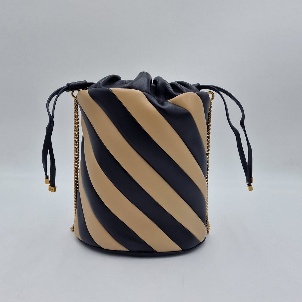 Saint Laurent Alix Striped Bucket