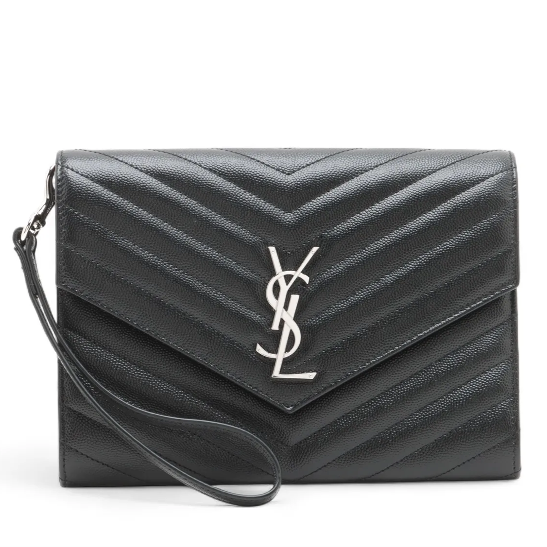 Saint Laurent New Pouch Monogram Clutch