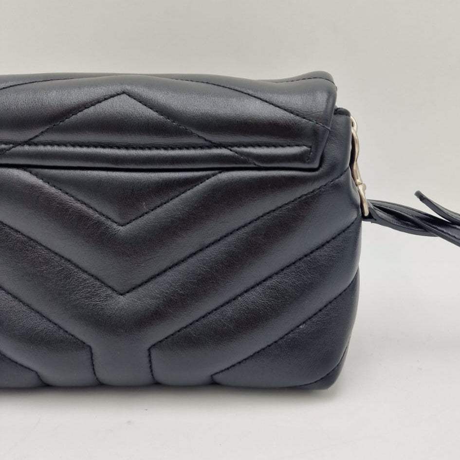 Saint Laurent Loulou Toy Leather Bag Silver