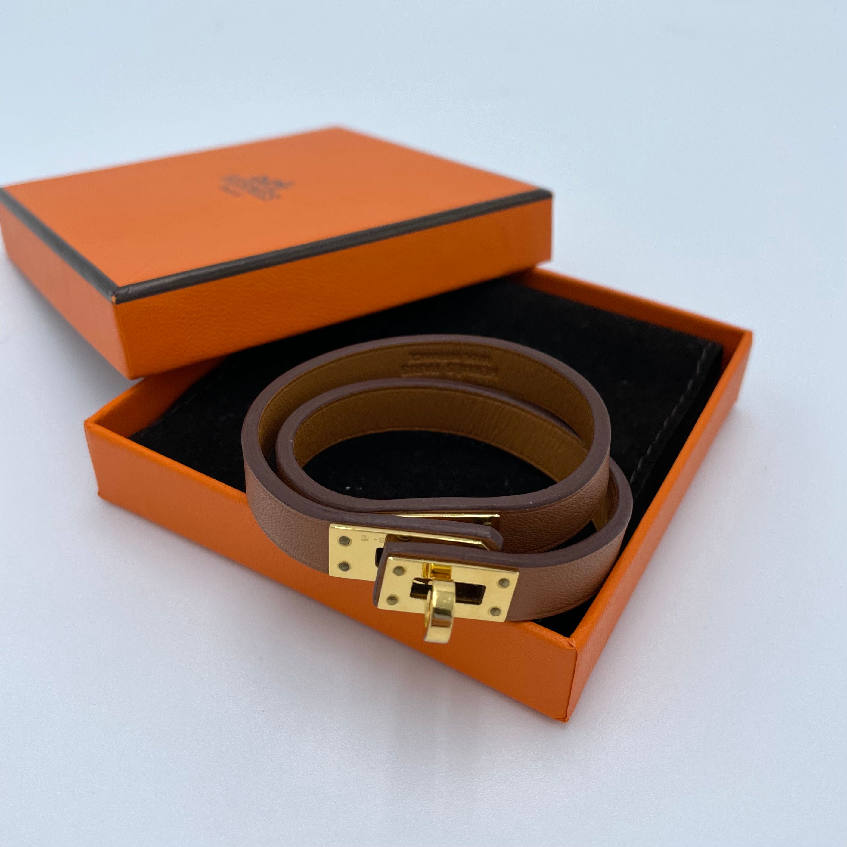 Hermès Brown Mini Kelly Double Tour Bracelet