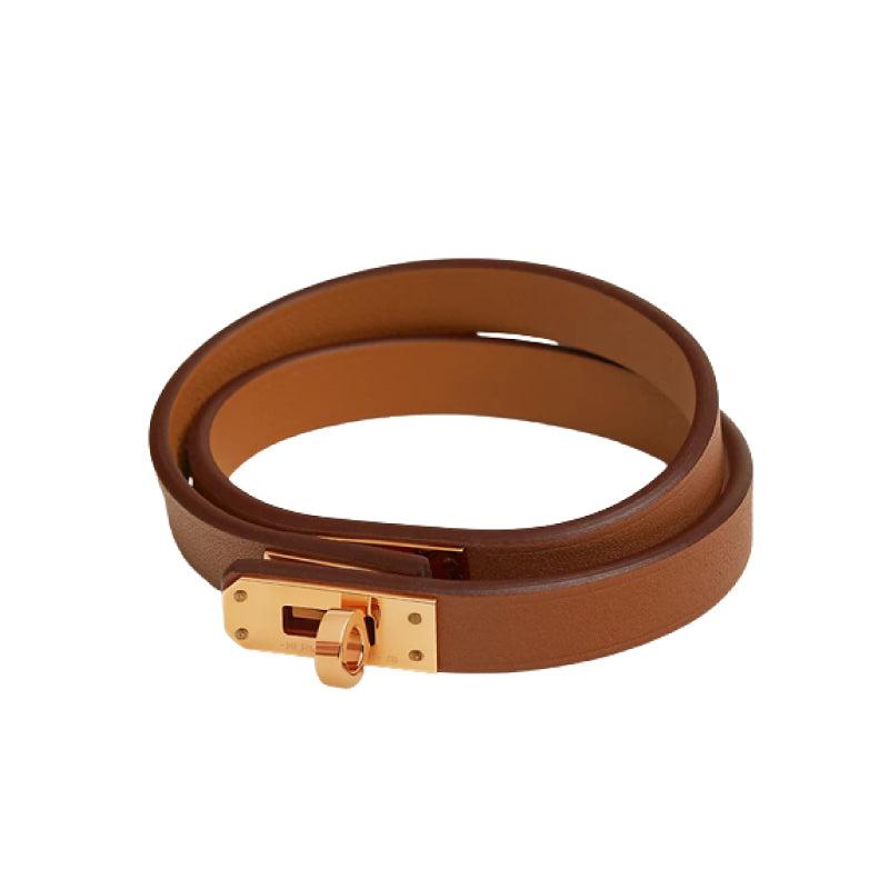Hermès Brown Mini Kelly Double Tour Bracelet